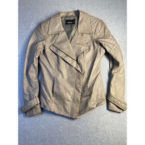 BNCI by Blanc Noir Faux‎ Suede Gray Moto Jacket Women's Size Medium